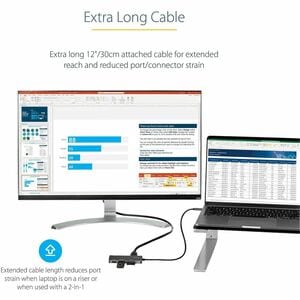 StarTech.com USB-C Multiport Adapter, USB-C auf 4K 30Hz HDMI, 100W PD Pass-through (DKT30CHSDPD) - 1 Unterstützte Displays
