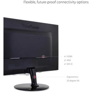24" 1080p 2ms Monitor with HDMI, VGA and DVI - 24" Class - Twisted nematic (TN) - 1920 x 1080 - 300 Nit - 2 ms - 75 Hz Ref