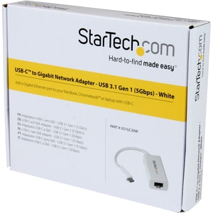 StarTech.com USB-C auf Gigabit Netzwerkadapter - USB 3.0 - Type-C Ethernet Adapter USB Powered - Weiß - USB 3.1 - Realtek 