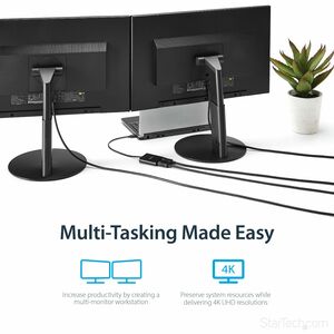 StarTech.com USB-C zu Dual DisplayPort 1.2 Adapter, Multi-Monitor MST Hub/Splitter, Dual 4K30Hz/1080p 60Hz, Windows, Thund