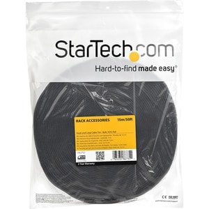 StarTech.com 15,2 m Klettbandrolle, Wiederverwendbare Zuschneidbare Klettkabelbinder, Industrielle Klettverschluss Rolle, 