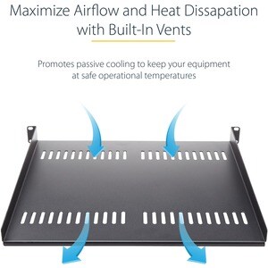 StarTech.com Étagère ventilée 1U pour rack serveur - Profondeur de 175 mm - 20,05 kg Capacité de Charge Statique