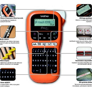 Brother P-touch PT-E110VP Elektronischer Etikettendrucker - Thermotransfer - 20 mm/s Mono - 1 Schriftarten - 3 Schriftgröß