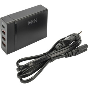 Digitus 4-Port Universal USB-Ladeadapter, USB Type-C™. Aufladetyp: Drinnen, Energiequelle: AC, Aufladekompatibilität: Lapt