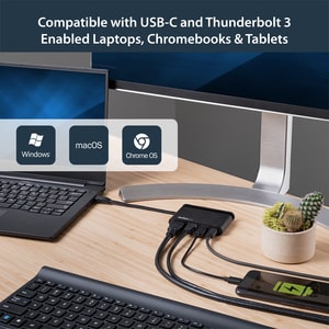 StarTech.com USB C Multiport Adapter mit HDMI - 4K - Mac / Windows - 1xA + 1xC - 100W PD 3.0 - GbE - 3 x USB-Anschlüsse - 