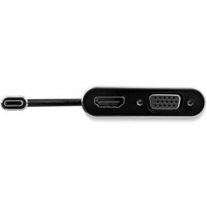 StarTech.com USB-C auf VGA und HDMI Adapter - Aluminium - USB-C Multiport Adapter - 4K 30Hz - Space Grey - Grau - integrie