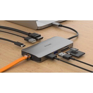 D-Link DUB-M810 USB-Typ C Docking Station für Notebook - 100 W - 3 x USB 3.0 - USB Typ C - Netzwerk (RJ-45) - HDMI - Kabel