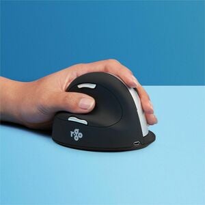 R-Go Tools Ergonomische Maus R-Go HE Break mit Pausensoftware, groß (Handlänge ≥ 185mm), für Linkshänder, bluetooth, schwa