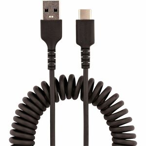1m USB A auf USB C Kabel, Spiralkabel, USB 2.0 A zu Typ-C Ladekabel, robuste Aramidfaser, handy schnellladekabel - Cable f