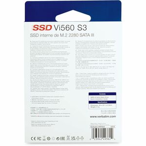 Verbatim Vi560 S3 M.2 SSD-Laufwerk 256 GB, 256 GB, M.2, 520 MB/s
