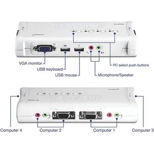 4PORT USB KVM SWITCH KIT W/ AUDIO W/4X 4FT 1.2M USB CABLES