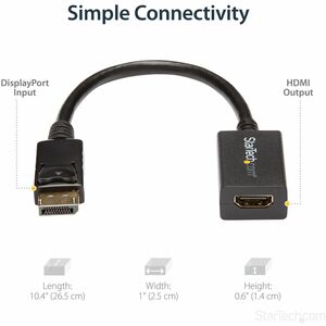 StarTech.com DisplayPort auf HDMI Adapter, 1080p DP zu HDMI Kabel, DP auf HDMI Monitor/Bildschirm Dongle, Passiv, einraste