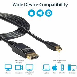 StarTech.com 2m Mini DisplayPort auf DisplayPort 1.2 Kabel, 4K x 2K mDP auf DisplayPort Adapter Kabel, Mini DP auf DP Moni