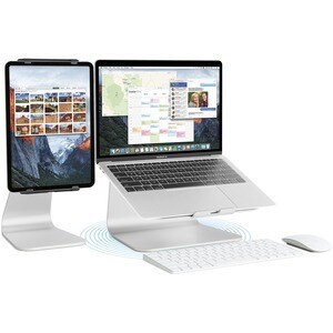 MSTAND360 LAPTOP STAND W/ SWIVEL BASE - SILVER