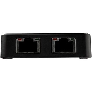 StarTech.com USB 3.0 auf Dual Port Gigabit Ethernet LAN Adapter mit USB-Port - Schwarz - USB - 2 Anschluss(e) - 2 - Twiste