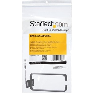 StarTech.com 1HE Vertikale Kabelführungsbügel/D-Ring, Serverschrank Kabelmanagement, 19 Zoll Netzwerkschrank/Rack Kabelfüh