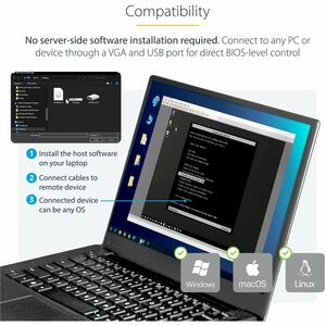StarTech.com USB Crash Cart Adapter, Portables KVM Adapter, Laptop KVM Konsole für Headless Geräte/Server/ATM/POS/Embeded 