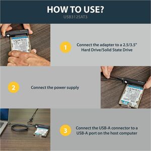 StarTech.com Câble adaptateur USB 3.1 (10 Gb/s) pour disques durs / SSD SATA III 6 Gb/s de 2,5" et 3,5" - Adaptateur USB 3