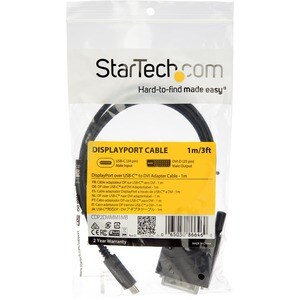 StarTech.com 1m USB-C auf DVI Adapterkabel - 1920x1200 - Schwarz - Cable for Projektor, Monitor, Workstation, Videogerät, 