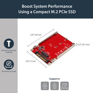 StarTech.com M.2 auf U.2 (SFF-8639) Host Adapter für M.2 PCIe NVMe SSD - M.2 Laufwerksaddapter - M.2 PCIe SSD Adapter