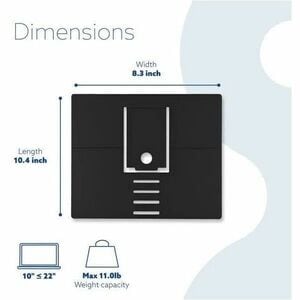 R-Go Riser Support pour ordinateur portable à fixer - noir