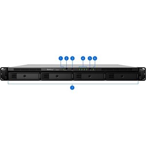 Synology RS820+ 4 x Gesamtzahl Einschübe SAN/NAS-Speichersystem - Intel Atom C3538 Quad-Core 2,10 GHz - 2 GB RAM - DDR4 SD