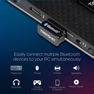 Trendnet TBW-110UB, USB Typ-A, Bluetooth, Schwarz, Laptop, 0,0003 Gbit/s, 0 - 40 °C