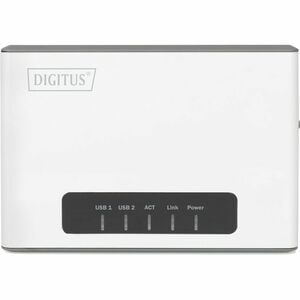 Digitus 2-Port USB 2.0 Wireless Multifunktions-Network Server, 300 Mbps. Produktfarbe: Weiß, LED-Anzeigen: Link, Leistung,