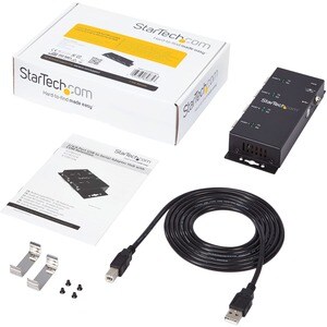 StarTech.com 4 Port USB auf Seriell RS232 Adapter Hub - Industriell DIN-Schienen/ Wandmontagefähig - USB - PC, Mac, Linux 