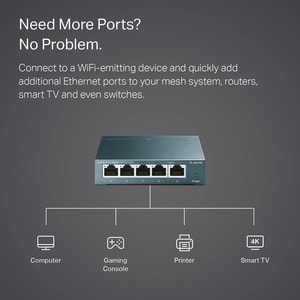 5PORT GIGABIT DESKTOP SWITCH STEEL DESIGN DESKTOP/WALL-MOUNTING