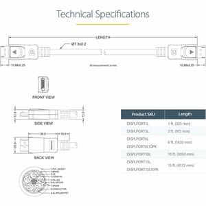 StarTech.com 2m DisplayPort 1.2 Kabel, 4K x 2K UHD VESA zertifiziertes DisplayPort Kabel, DP Kabel/Monitor Kabel, mit Verr