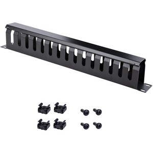 StarTech.com Panneau de gestion de câbles horizontal 1U pour rack de serveur - Guide pour câbles avec couverture - Panneau