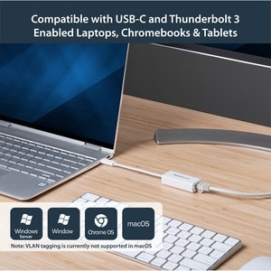 StarTech.com USB-C auf Gigabit Netzwerkadapter - USB 3.0 - Type-C Ethernet Adapter USB Powered - Weiß - USB 3.1 - Realtek 