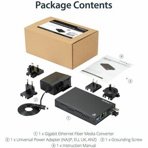 StarTech.com Gigabit Ethernet Kupfer auf LWL Medienkonverter - SM LC - 10 Km - 2 Anschluss(e) - 1 x Netzwerk (RJ-45) - Dup