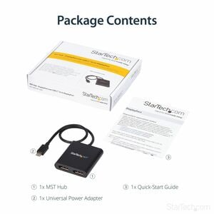 StarTech.com USB-C zu Dual DisplayPort 1.2 Adapter, Multi-Monitor MST Hub/Splitter, Dual 4K30Hz/1080p 60Hz, Windows, Thund