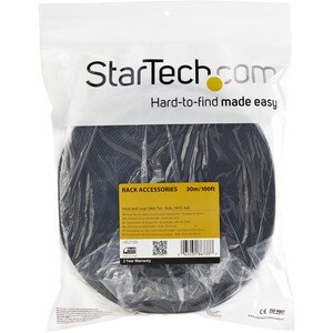 StarTech.com 30,5 m Klettbandrolle, Wiederverwendbare Zuschneidbare Klettkabelbinder, Industrielle Klettverschluss Rolle, 