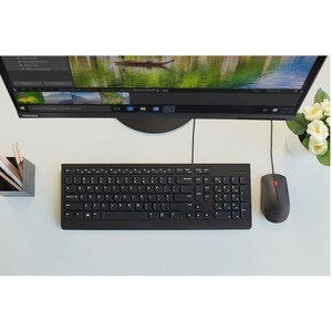 Lenovo Essential Maus - USB - Optisch - 3 Taste(n) - Schwarz - 1 - Kabel - 1600 dpi Auflösung - Scroll-Rad - Symmetrisch