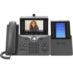 Téléphone IP Cisco 8865 - Avec fil/Sans fil - Avec fil/Sans fil - Wi-Fi, Bluetooth - Bureau, Fixation au mur - Charbon - 5