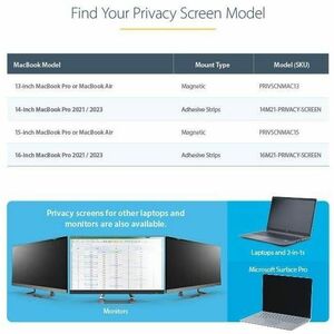 StarTech.com PRIVSCNMAC13 13-Zoll-Blickschutzfolie - Matt/Glänzend - privacy filter - MacBook Pro - für 33 cm (13 Zoll) Wi