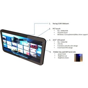 AOpen eTILE WT19M-FW All-in-One Computer - Intel Core i3 5th Gen i3-5010U - 4 GB RAM DDR3L SDRAM - 32 GB SSD - 18.5" HD 13