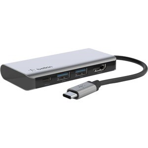 Belkin Connect USB-Typ C Docking Station - Ladefunktion - 4K - 3840 x 2160 - 2 x USB-Anschlüsse - 2 x USB 3.0 - 2 x USB Ty
