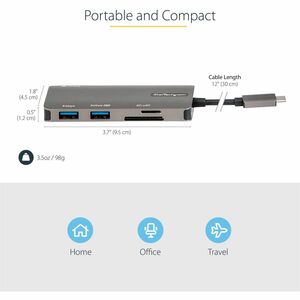 StarTech.com USB-C Multiport Adapter, USB-C auf 4K 30Hz HDMI, 100W PD Pass-through (DKT30CHSDPD) - 1 Unterstützte Displays