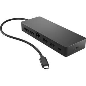HP USB-Typ C Docking Station für Desktop PC/Notebook/Monitor - Schwarz - 2 Unterstützte Displays - 4K - 3840 x 2160 - 2 x 