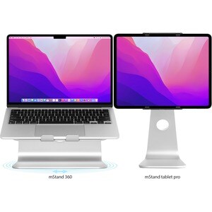 MSTAND360 LAPTOP STAND W/ SWIVEL BASE - SILVER