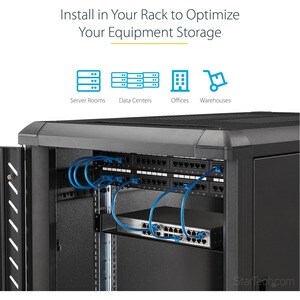 StarTech.com Étagère 1U pour armoire serveur - Profondeur de 250 mm - Étagère cantilever montable en rack - Acier - 20,05 