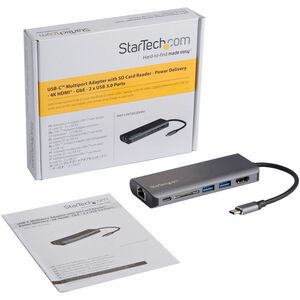 StarTech.com USB-C Multiport Adapter - SD Kartenleser - Power Delivery - 4K HDMI - GbE - 2x USB 3.0 - USb C Hub - USB Typ-