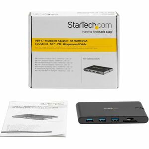 StarTech.com USB-C Multiport Adapter mit HDMI und VGA - Mac und Windows - 3x USB 3.0 - SD/ micro SD - PD 3.0 - MacBook Pro