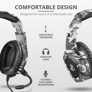 Trust Forze 488 Kabel Kopfbügel Stereo Gaming Headset - Grau - Binaural - Ohrumschließend - 20 Hz bis 20 kHz Frequenzgang 