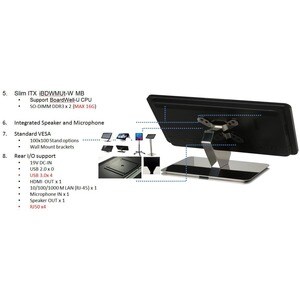 AOpen eTILE WT19M-FW All-in-One Computer - Intel Core i3 5th Gen i3-5010U - 4 GB RAM DDR3L SDRAM - 32 GB SSD - 18.5" HD 13