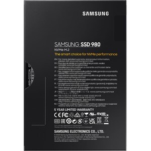 SSD Samsung 980 MZ-V8V1T0BW - M.2 2280 Interne - 1 To - PCI Express NVMe (PCI Express NVMe 3.0 x4) - Noir - 600 To TBW - 3